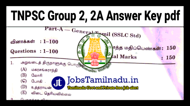 TNPSC Group 2 ExamAnswer Key